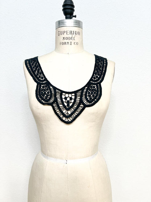 Black Cotton Lace Applique: Sewing Dress Fashion Embellishment