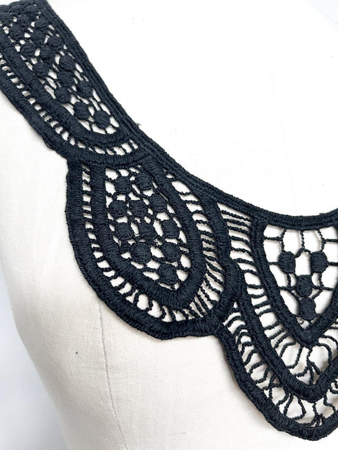 Black Cotton Lace Applique: Sewing Dress Fashion Embellishment