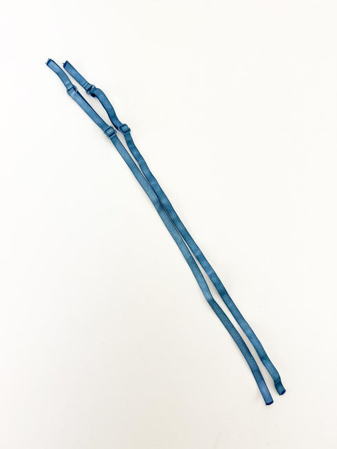 Teal Blue Adjustable Bra Straps Lingerie Straps Elastic Trim 1 Pair