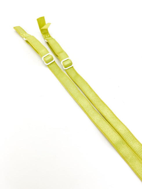 Key Lime Yellow Adjustable Bra Straps Lingerie Straps Elastic Trim 1 Pair