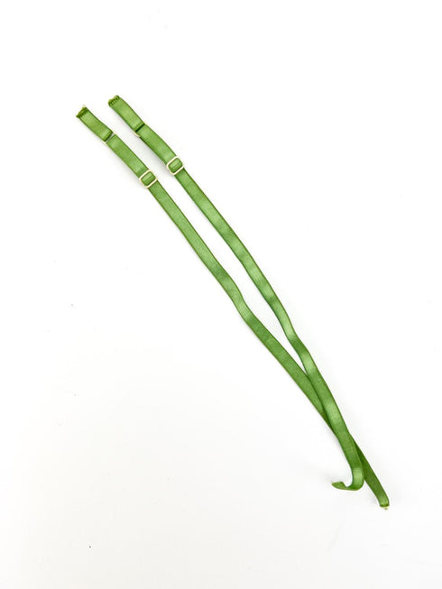Lime Green Adjustable Bra Straps Lingerie Straps Elastic Trim 1 Pair