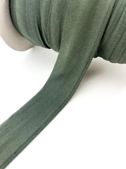 Olive Green Knit Wide Straps Hollow Tube Tubular Trim 10 yards
