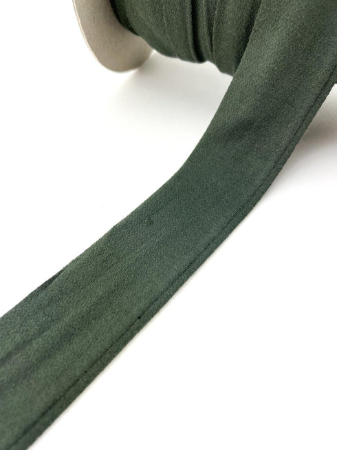 Olive Green Knit Wide Straps Hollow Tube Tubular Trim 10 yards