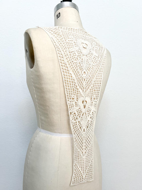 Ecru Floral Cotton Lace Applique for Back Top
