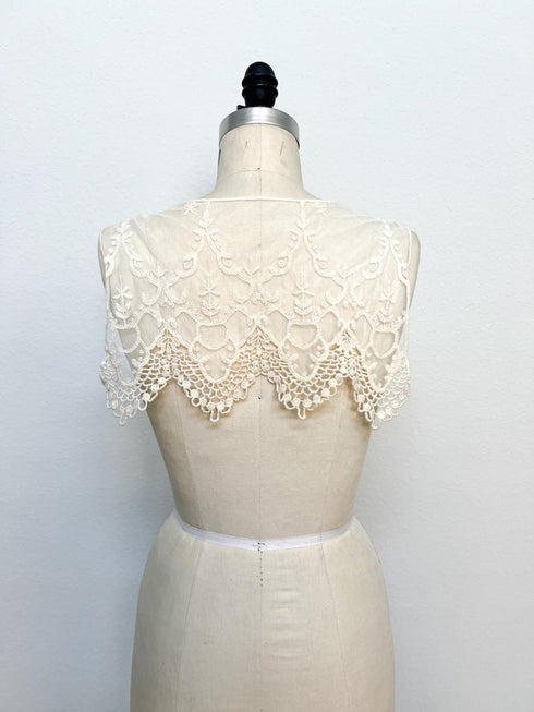 Ecru Embroidered Applique for Back Top