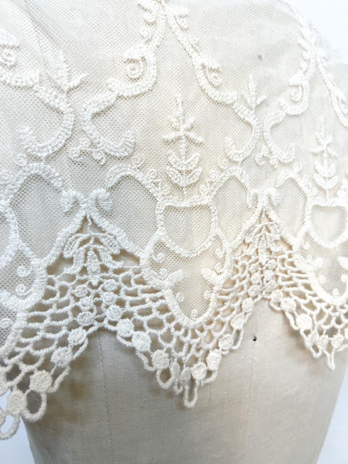 Ecru Embroidered Applique for Back Top