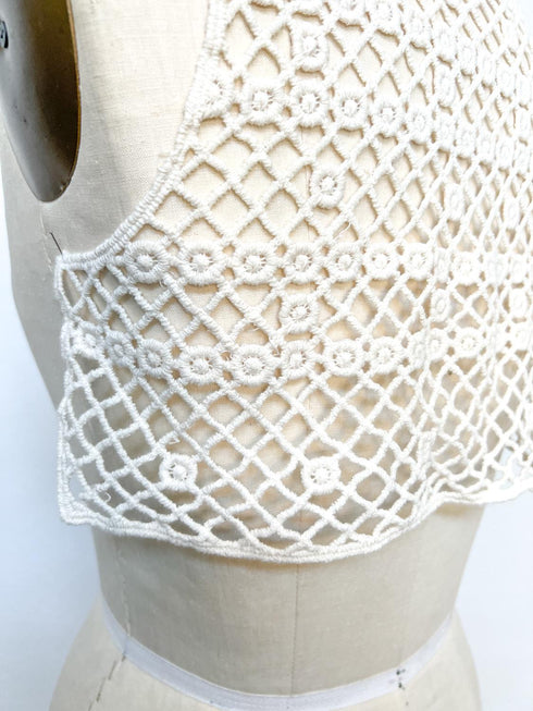 Ecru Cotton Lace Applique for Back Top