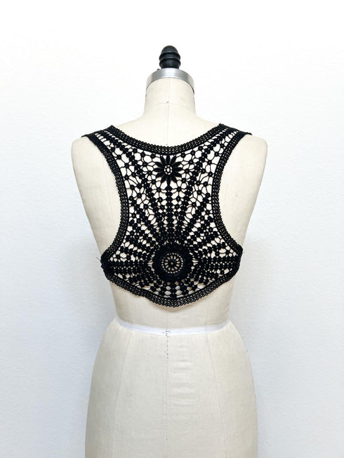 Black Racerback Cotton Applique with Circular Designs