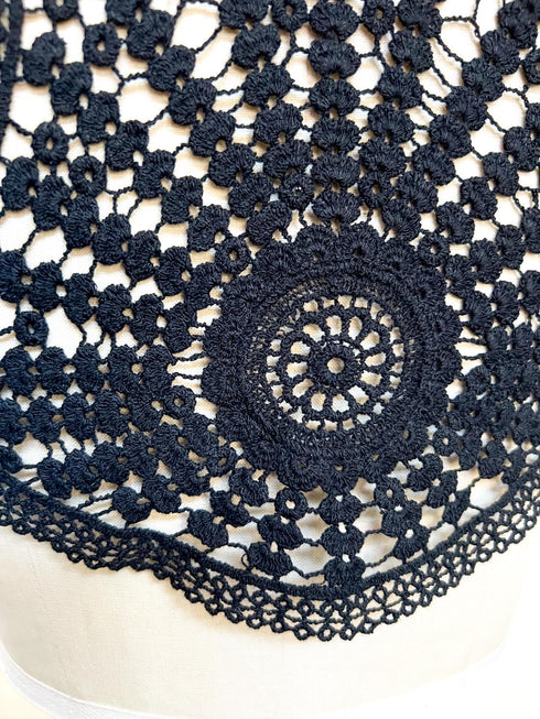 Black Racerback Cotton Applique with Circular Designs