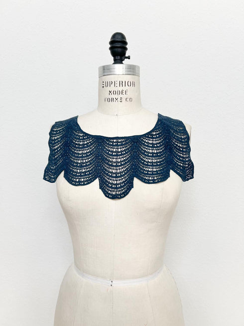 Navy Cotton Dress Applique: DIY Sewing Craft Fashion