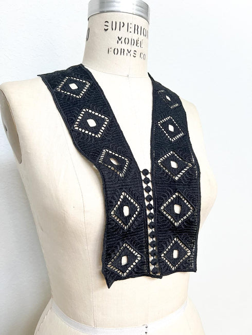 Black Geometric Lace Applique: Sewing Dress Fashion Embellishment