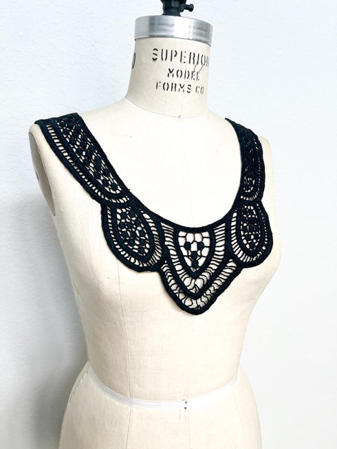 Black Cotton Lace Applique: Sewing Dress Fashion Embellishment