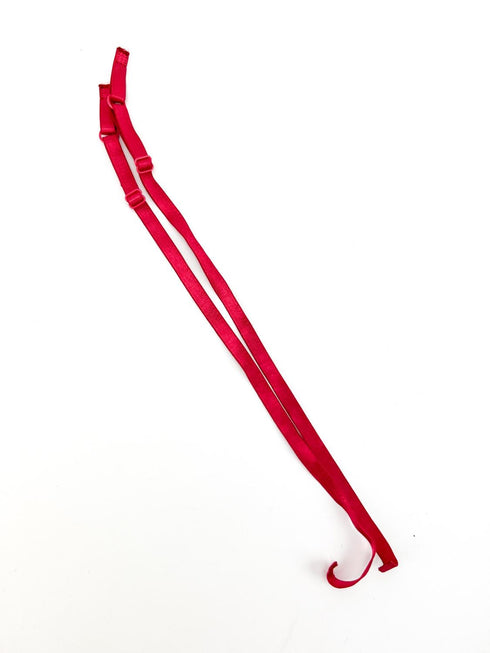 Red Adjustable Bra Straps Lingerie Straps Elastic Trim 1 Pair
