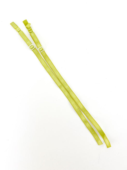 Key Lime Yellow Adjustable Bra Straps Lingerie Straps Elastic Trim 1 Pair