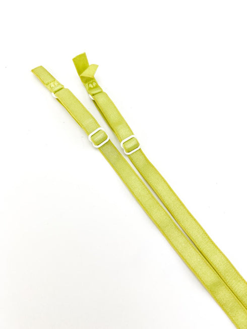 Key Lime Yellow Adjustable Bra Straps Lingerie Straps Elastic Trim 1 Pair