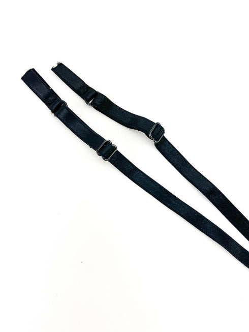 Black Adjustable Bra Straps Lingerie Straps Elastic Trim 1 Pair