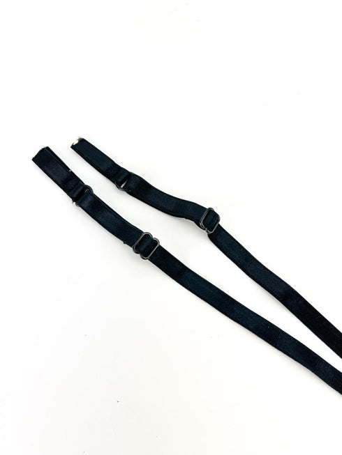 Black Adjustable Bra Straps Lingerie Straps Elastic Trim 1 Pair