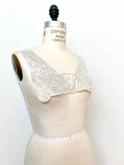 Silver Sequined Applique for Front Top