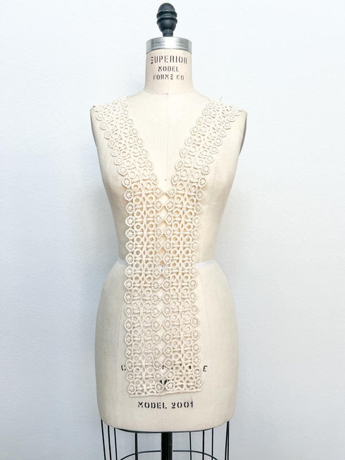 Ecru Cotton Lace Applique for Front Top Long