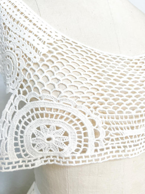 Cream Floral Lace Applique for Front Top