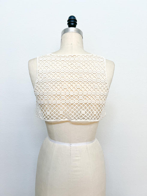 Ecru Cotton Lace Applique for Back Top
