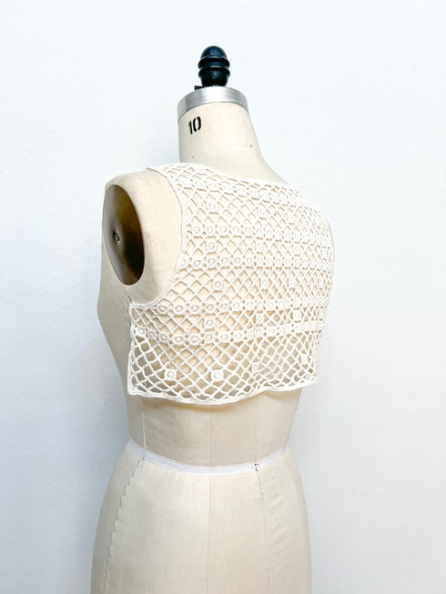 Ecru Cotton Lace Applique for Back Top