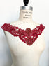 Red Floral Lace Applique with Sequins and Beads