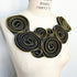 Gold and Black Metal Zipper Applique Front Applique for DIY Sewing Supplies Craft Notions