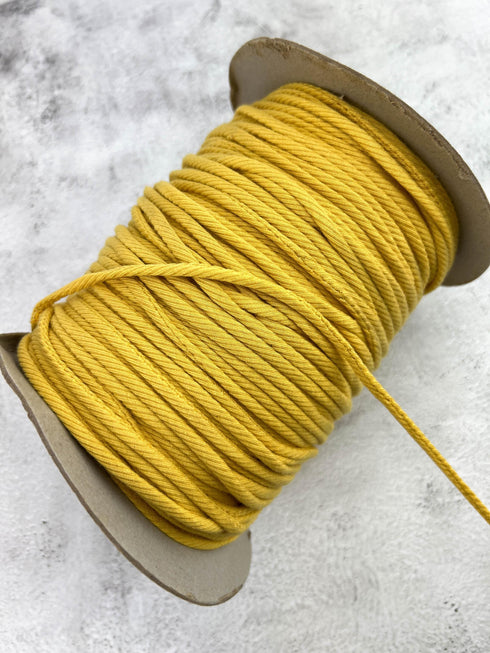 Yellow Rib Knit Trim Spaghetti Straps Hollow Tube Tubular Trim 10 yards