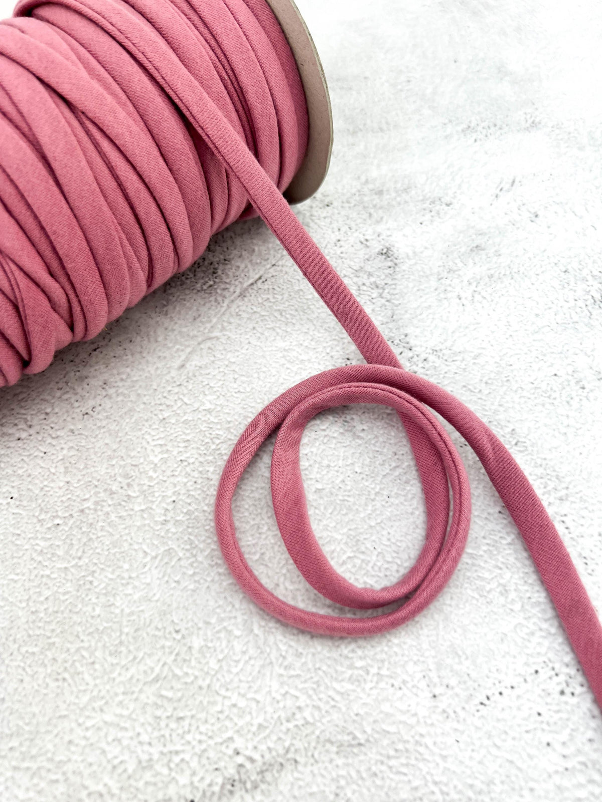 Blush Pink French Terry Knit Spaghetti Strap Trim: 3/8" 10 yards