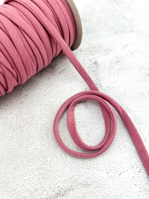 Blush Pink French Terry Knit Spaghetti Strap Trim: 3/8" 10 yards