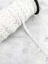 Off White Narrow Cotton Crochet Lace Trim Remnant: Scalloped Edge, 19 Yards