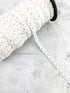 Off White Narrow Cotton Crochet Lace Trim Remnant: Scalloped Edge, 24 Yards