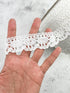 Off White Cotton Crochet Lace Trim: Scalloped Edge, 5 Yards
