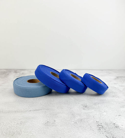 Blue Knit Bias Tape Bundle: 50 Yards, 1" - 1-1/8" width