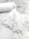 Off White Floral Wide Lace Trim: Scalloped Edge, 5 Yards