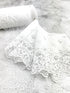 Off White Floral Wide Lace Trim: Scalloped Edge, 5 Yards