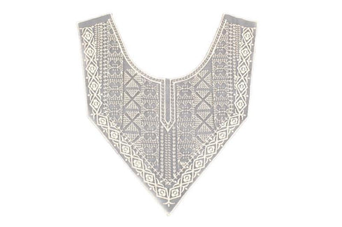 Black and Cream Embroidered Organza Applique