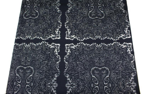 Navy Floral Panel Print Stretch Cotton Twill Woven Fabric Designer Fabric Made in Germany KBC Fashion GmbH 3.25 yards ATW00122