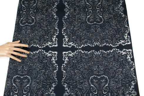 Navy Floral Panel Print Stretch Cotton Twill Woven Fabric Designer Fabric Made in Germany KBC Fashion GmbH 3.25 yards ATW00122