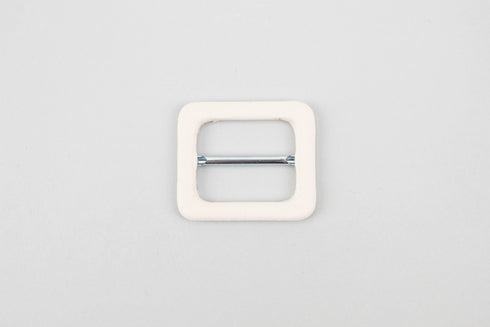 Cream Covered Slide Buckle 1-5/8 inches x 1-3/8 inches 2 Pieces