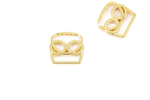 Gold Two Circle Belt Buckle Metal Piece NTN00050