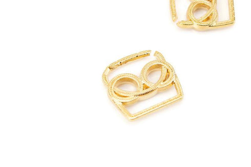 Gold Two Circle Belt Buckle Metal Piece NTN00050