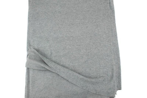 Heather Gray Brushed Rib Sweater Knit Fabric 2.25 yards OSK01082