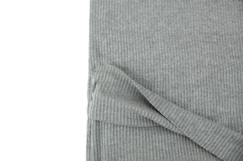 Heather Gray Brushed Rib Sweater Knit Fabric 2.25 yards OSK01082