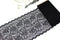 Black Wide Floral Stretch Lace Trim Remnant 3 yards 15 inches