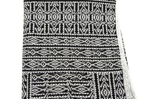 Black and White Tribal Printed Knit Jersey Fabric by the Yard