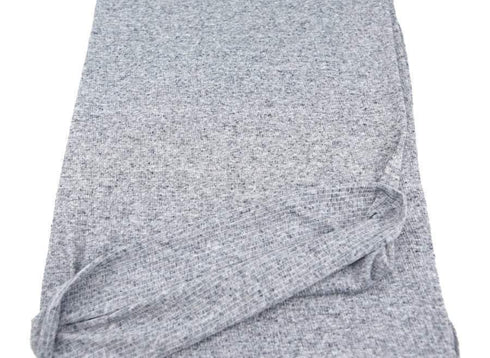 Crinkle Knit Jersey Fabric Heather Dark Blue and Off White by the Yard