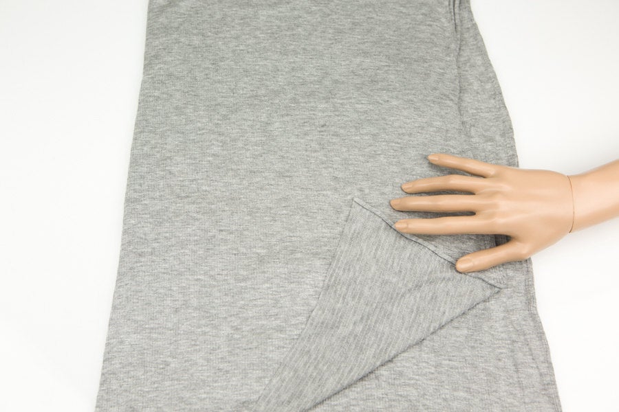 Heather Light Gray Crinkle Knit Jersey Fabric by the Yard