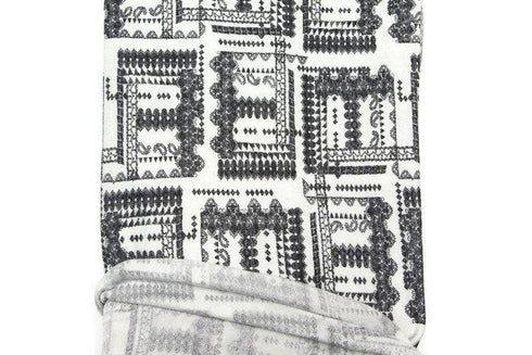 Boho Black and Off White Knit Fabric by the Yard